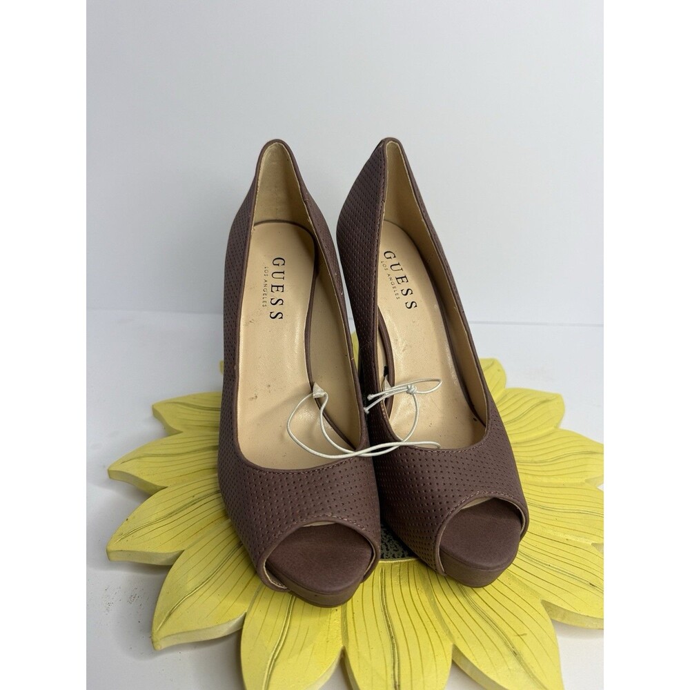 Guess Dusty Purple Peep Toe Platform Stiletto Heels 7.5 Mauve Pumps Y2K NWOT